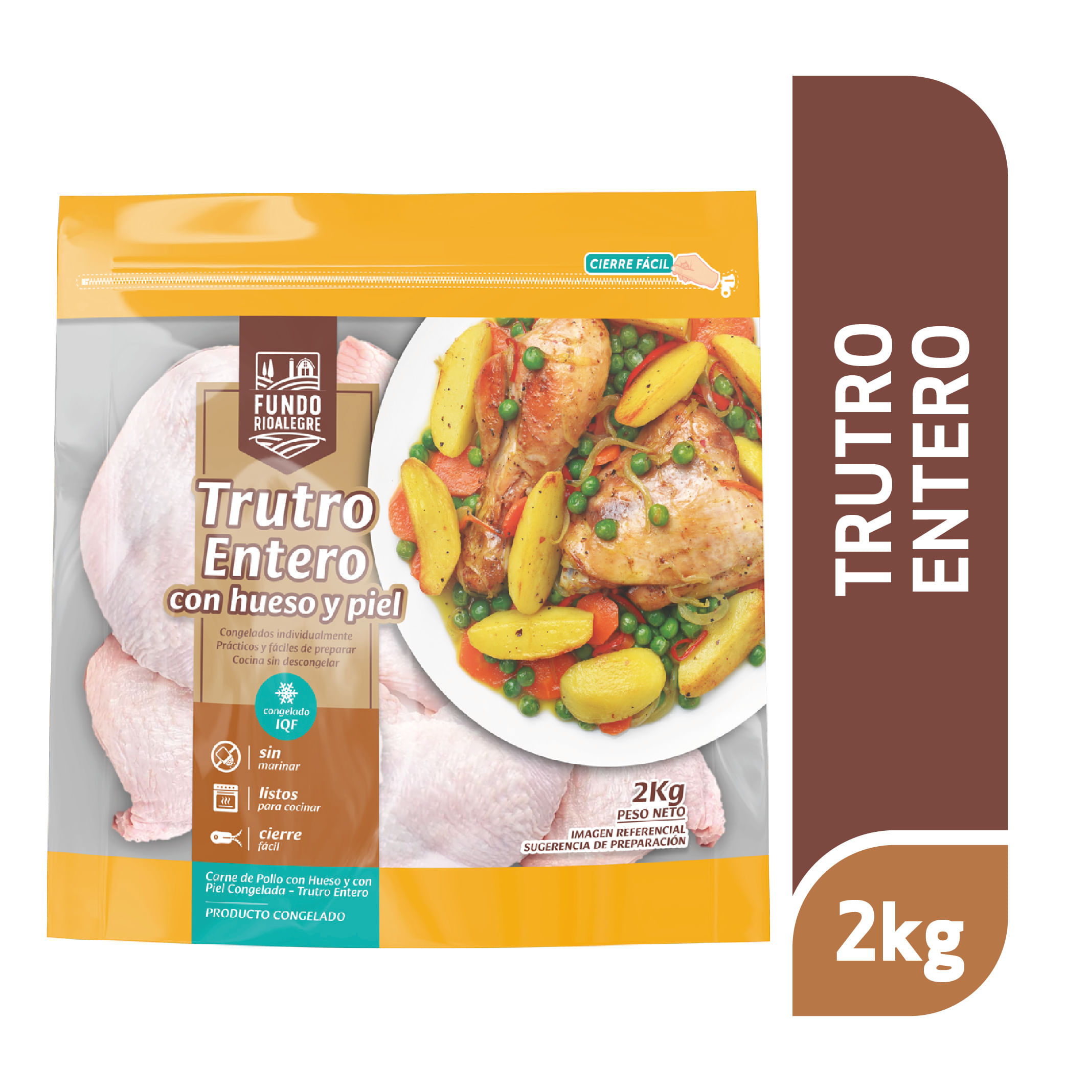 Trutro entero de pollo Fundo Río Alegre congelado bolsa 2 Kg